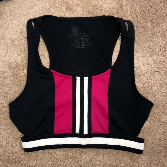 Yogatech Jazzy Sangria and Black Roxy Color Block Sports Bra Size XL - Picture 4 of 7